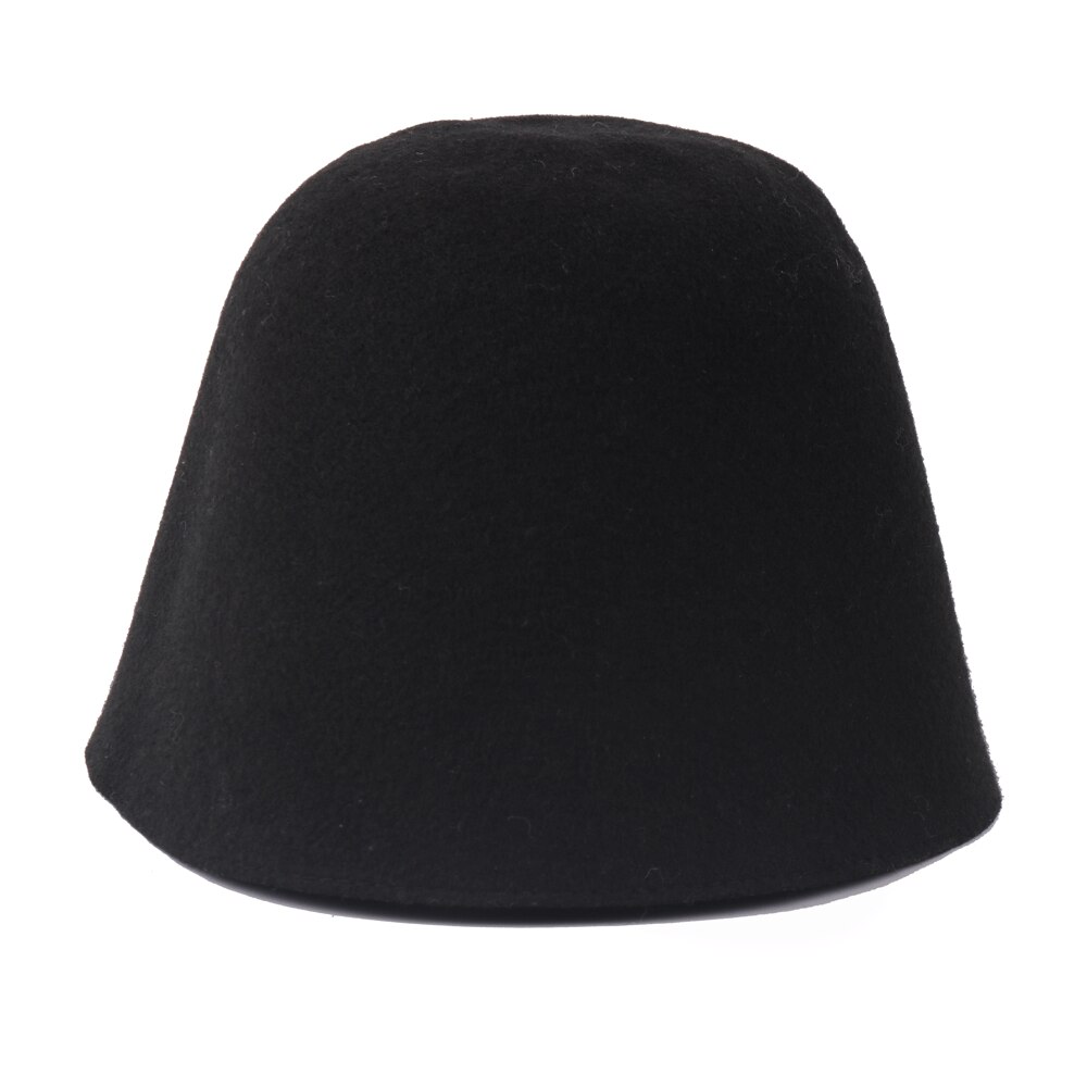 Autumn Winter Japanese Wool Felt Fisherman Hat Female Simple Retro Dome Hat To Keep Warm British Fisherman Hat Basin Hat Gorras: black