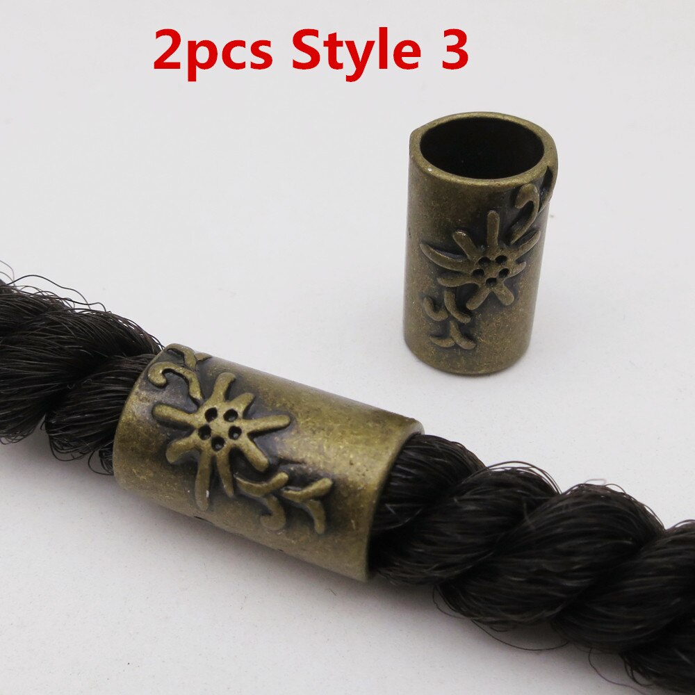2 stk forskjellige 10 stiler viking hår flette Grue seg skjegg dreadlock perler ringetone rør til hårtilbehør: 2 stk stil 3