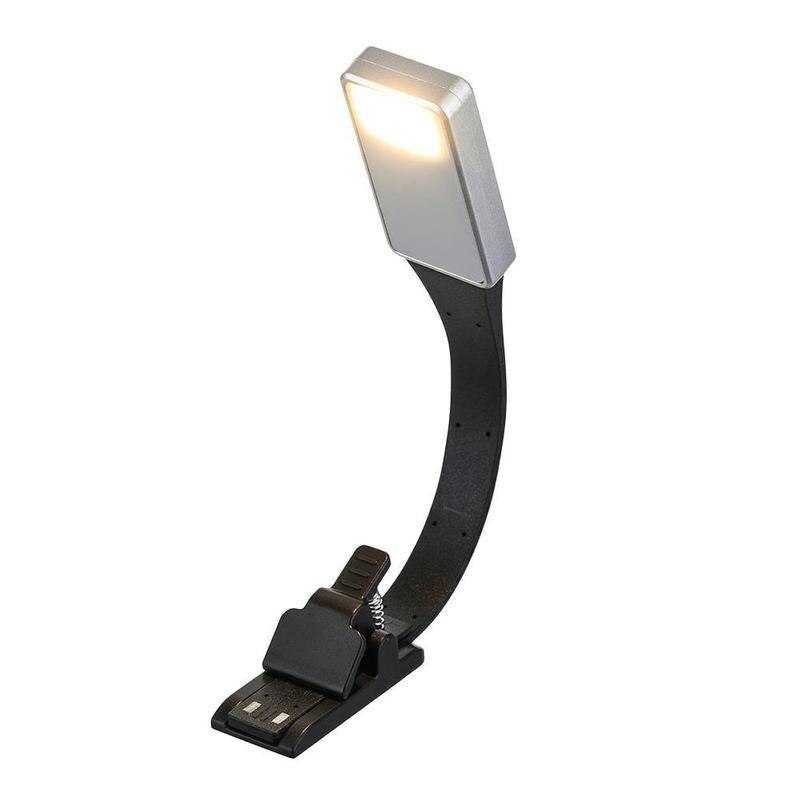 Leseklemme lys på bok svart usb oppladbar fleksibel ledet øyebeskyttelse lesenattlys mini bærbar studentlampe: misligholde tittel