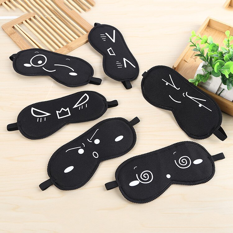 1Pcs Cartton Sleep Mask Black Mask Bandage On Eyes Sleeping Eye Mask Eye Shade Travel Sleep Tools