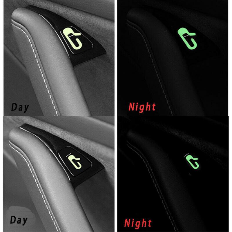 8 Stks/set Voor Tesla Model 3 Auto Deur Open Exit Lichtgevende Sticker Kit Decal Open Knop Herinnering Fit Auto accessoires