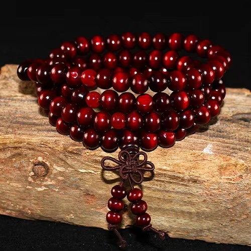 108 Beads 8mm Natural Sandalwood Buddhist Buddha Meditation Beads Bracelet For Women Men Prayer Bead Rosary Hanging Decoration
