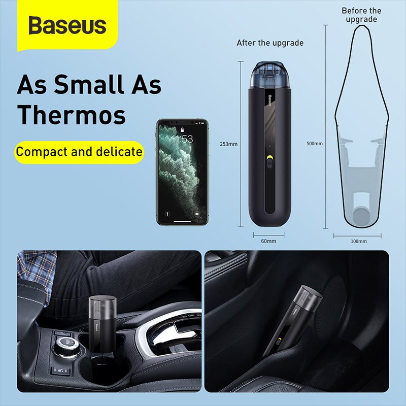 Baseus Draagbare Usb Auto Stofzuiger Draadloze Auto Vacuüm 5000Pa Zuig Handheld Auto Mini Stofzuiger Voor Thuis/auto/Kantoor