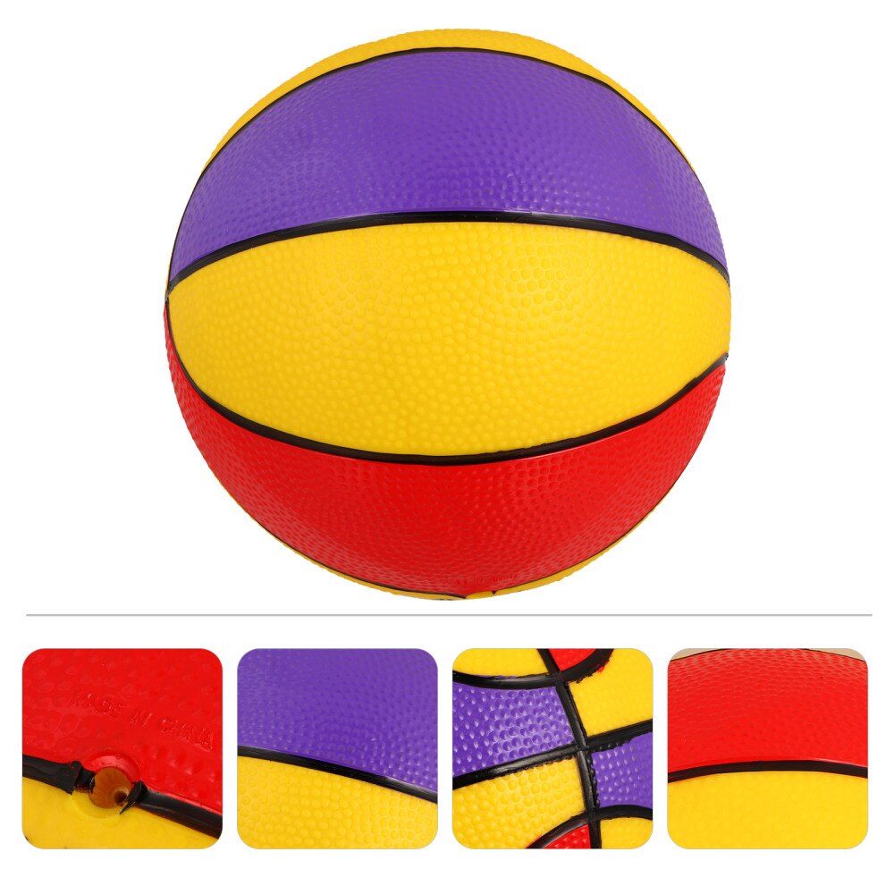 1pc Child Inflatable Child Basketball Kid Basketball Kids Plaything: Red Yellow Purple