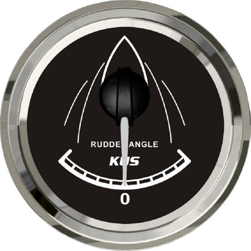 KUS 52mm Rudder Angle Gauge 0-190 ohm Signal Rudder Sensor for Marine Yacht Boat 12V 24V: Black