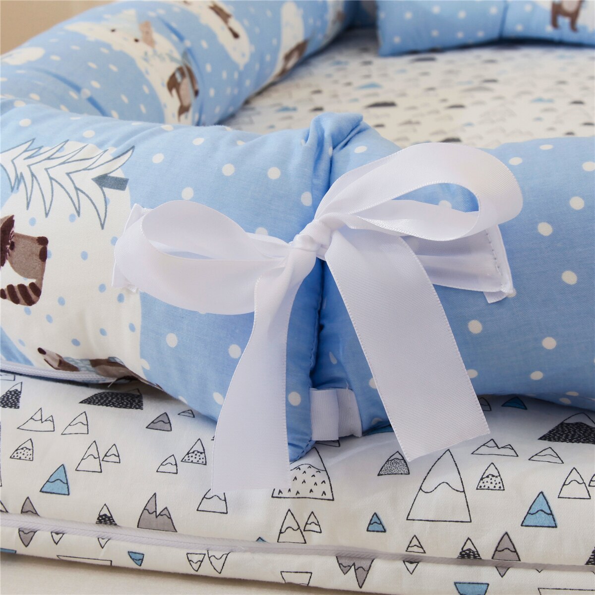 Berceau Portable pour bébé avec oreiller, 50x90cm, lit lavable, pour -né, lit de voyage amovible