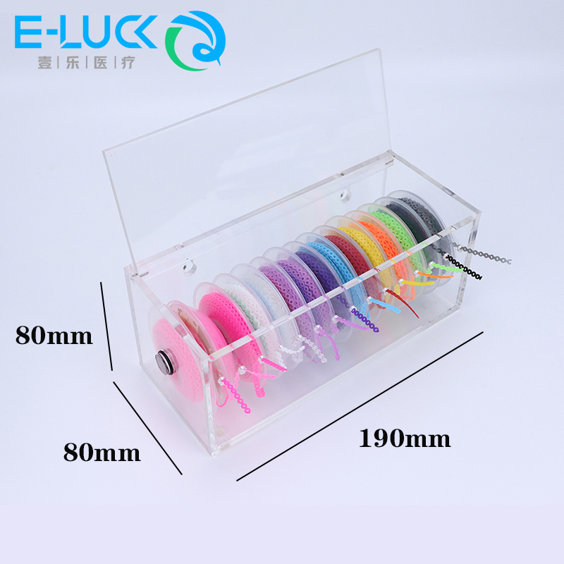 Dental Kieferorthopädie Power Chain Box Acryl Platzierung Ligatur Kette Halter Dental Elastische Power Chain Box