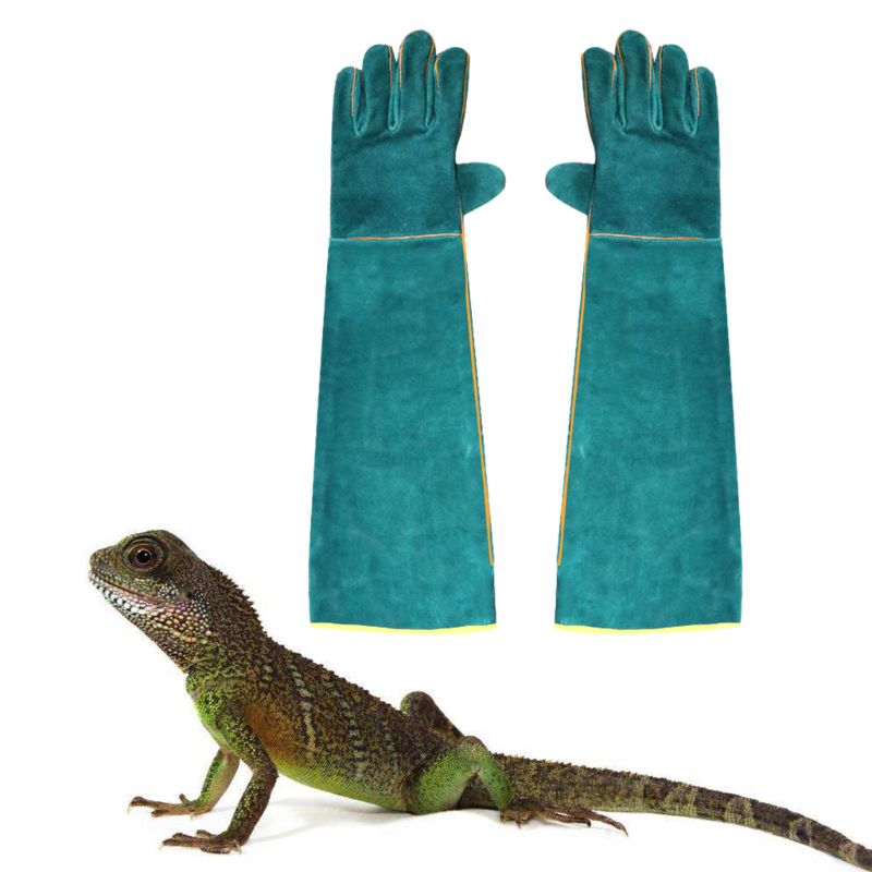 Reptile Handling Gloves Bite Proof Snake Lizard Wild Animals Protection Gloves W0YC