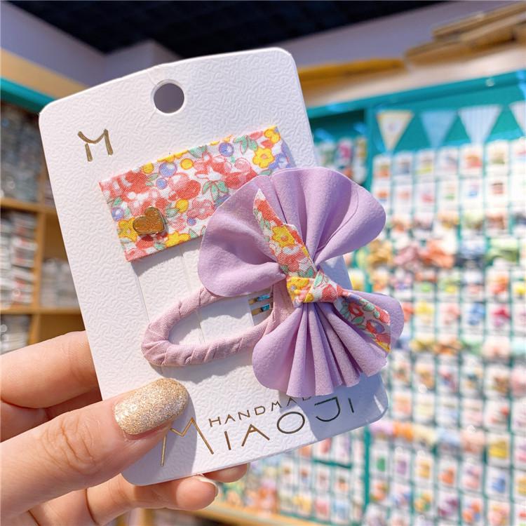 Lovely Princess Baby Girl Korean Children's Cloth Bow Hairpin Little Girls Colorful Flower Princess Bb Hairpin With Fringe: 2