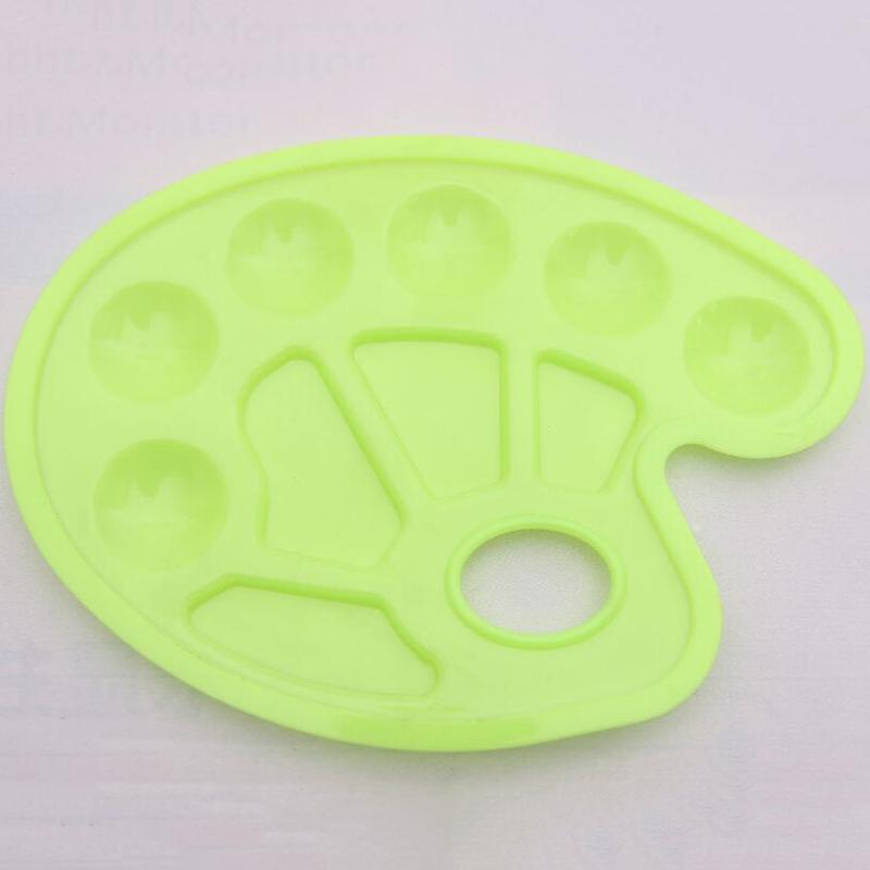 10 Wells with Thumb Hole Plastic Palette Art Paint Plastic Drawing Tray Color Palette For Oil Watercolour White Painting Pallet
