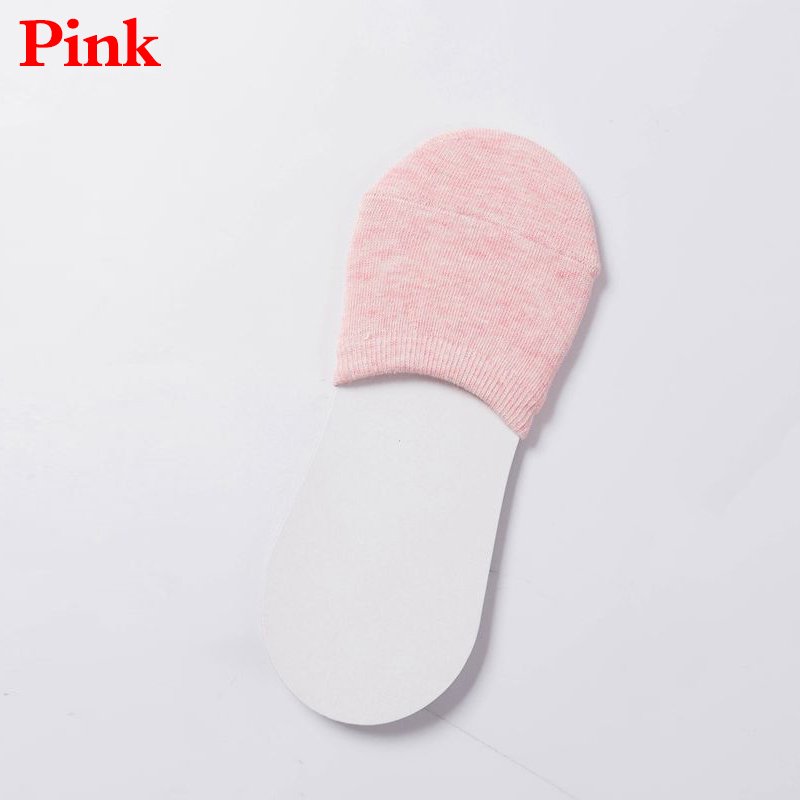 Women Simple Solid Sock Slippers Half Grip Foot Toe Socks Summer Thin Invisible Socks Feet Women's Socking Female: Pink