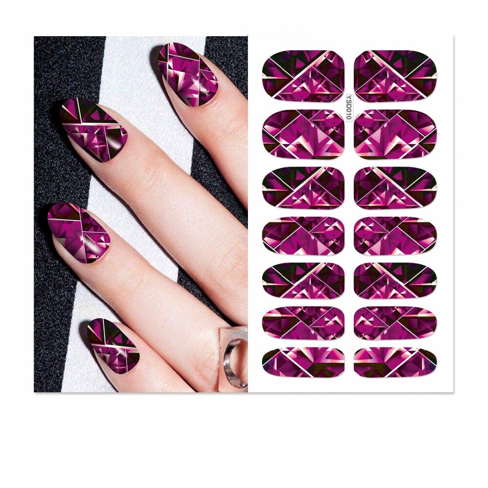 Yzwle 1 Vel Optioneel Kleurrijke Nail Art Water Transfer Stickers Nail Tips Decals Beauty Volledige Cover Wraps Voor Nagels