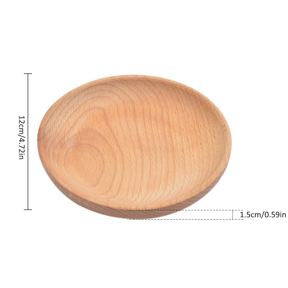 Nuevos y creativos platos redondos de madera para Tartas, bandeja de servicio de postre para casa/Hotel/Escuela, plato de madera para Sushi, vajilla de