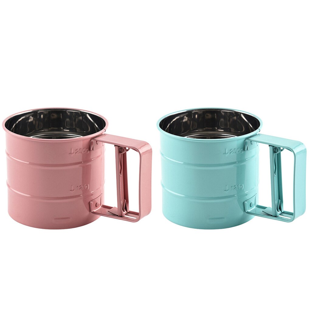 1Pcs Handheld Meel Zeef Home Keuken Meel Poedersuiker Zeef Cup Roestvrijstalen Zeef Meel Zeef