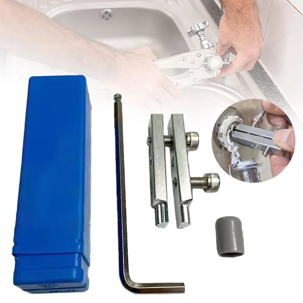 Herramientas de baño Extractor de alambre roto herramientas de roscado grifo y removedor de tornillos reparación de válvula angular de grifo de agua para 4/6 puntos