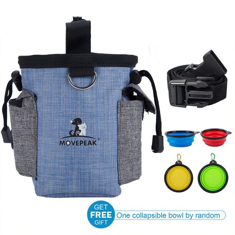 Outdoor Portable Training Dog Snack Bag Oxford Cloth Puppy Snack Reward Waist Bag Free Folding Bowl Pet Supplies: L