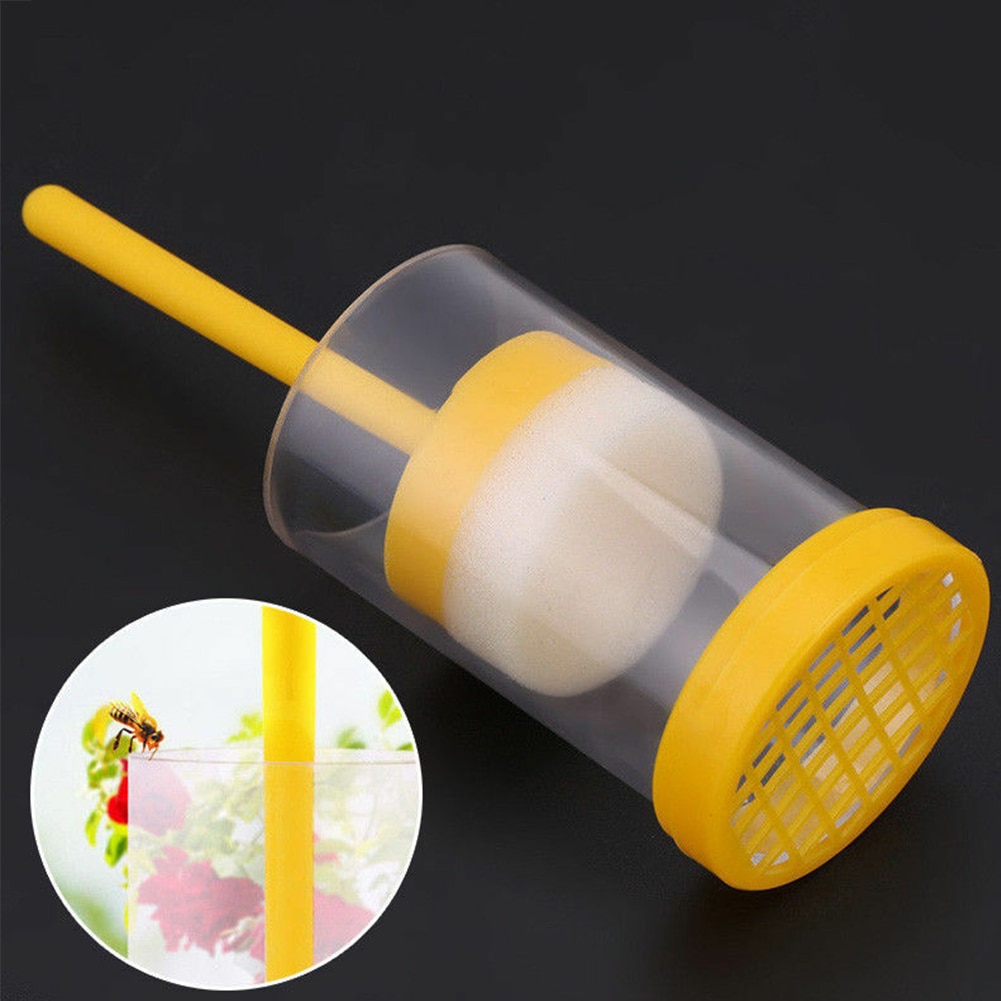 Farm Marking Cage Yellow Box With Plunger Plastic Bottle Useful Beekeeping Bottle Equipment Portable Tool Queen Bee Marker