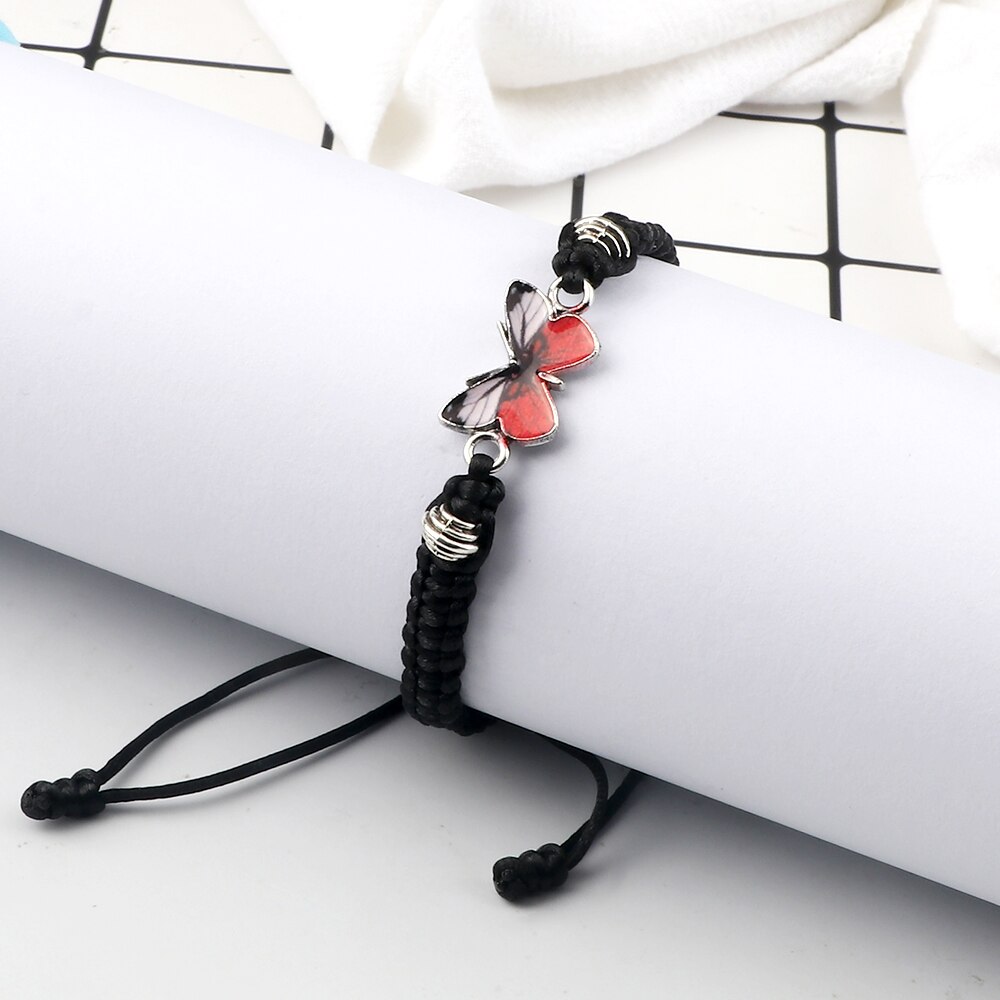 Sweet Shining Vlinder Armband Voor Vrouwen Bohemian Gevlochten Armband Armband Stijl Paar Klassieke Vlinder Hand Sieraden