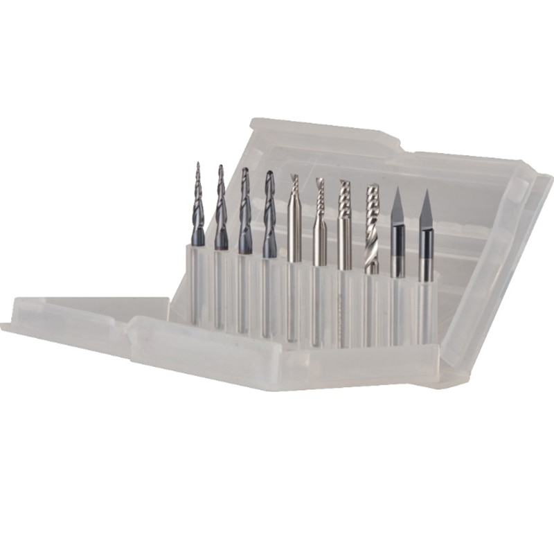 -CNC Solid Carbide Engraving Bits Milling Cutter Woodwork Set 3.175Mm Shank Router Bits for Carving Wood Tools