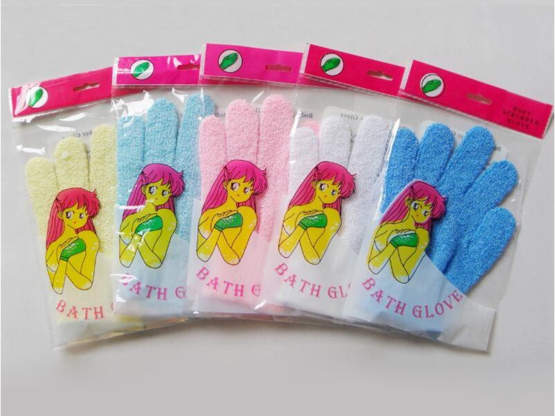 100 sztuk/partia złuszczająca rękawica kąpielowa rękawica peelingująca rękawice nylonowe rękawiczki strąk prysznic ciała spa masaż martwa skóra komórka zmywacz