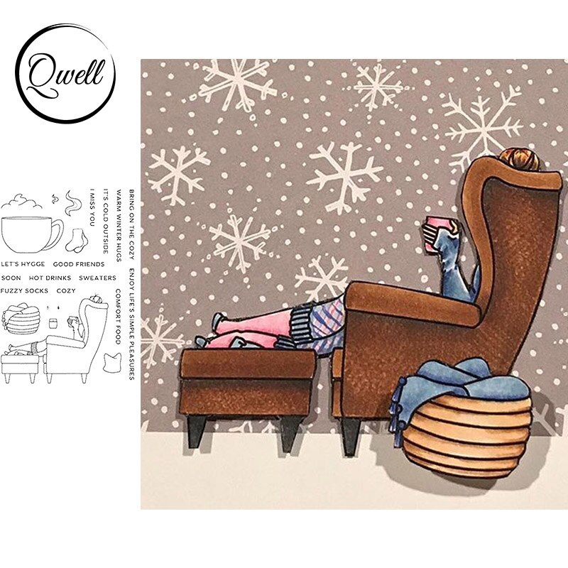 QWELL Relax Clear Stamps for Scrapbooking and Card Making Paper Craft Transparent Silicone