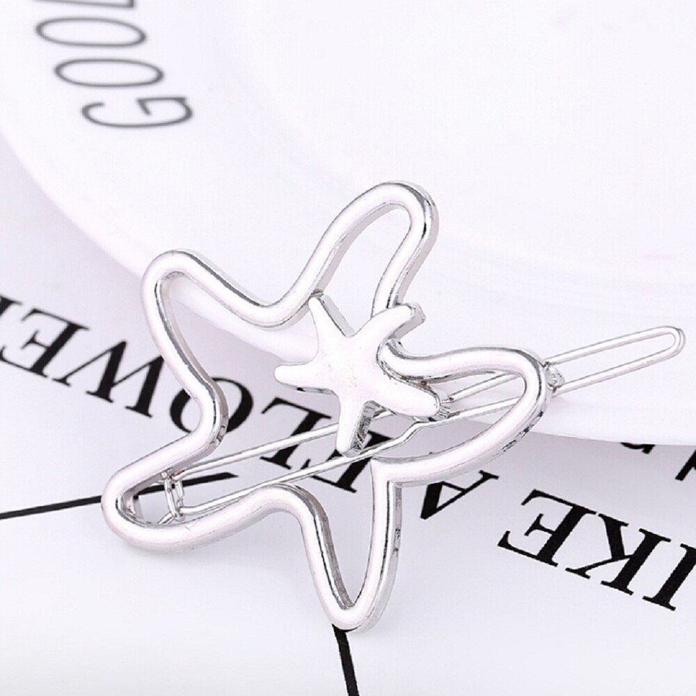 femme cheveux accessoires pince à cheveux épingle métal géométrique alliage bandeau lune cercle Hairgrip Barrette filles support: 02