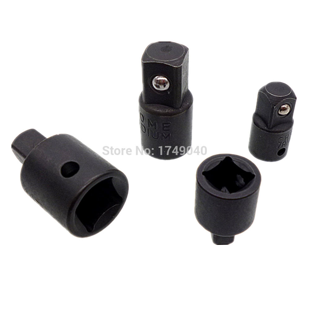 4pcs Step Down Adaptors 1/2" 3/8" 1/4" Square Drives Air Impact Socket Wrench Adapter Reducer Tools Set for Impact Guns