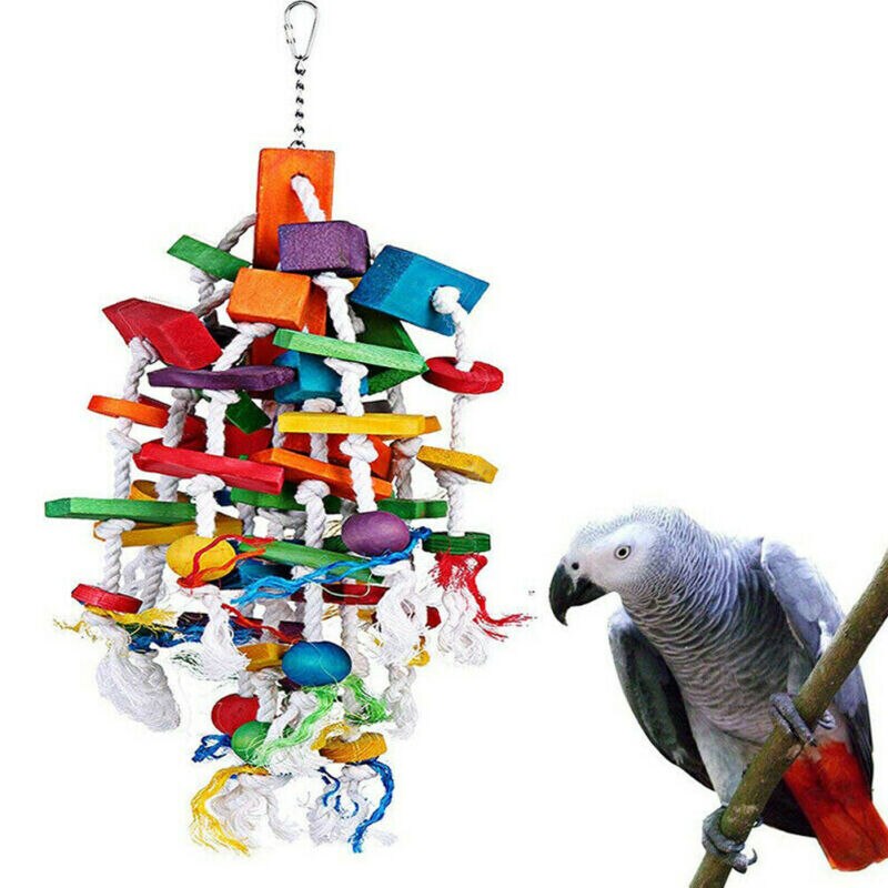 Bird Chewing Toy Better Blocks Knots African Grey Cockatoo Macaw Large Medium Parrot Bird