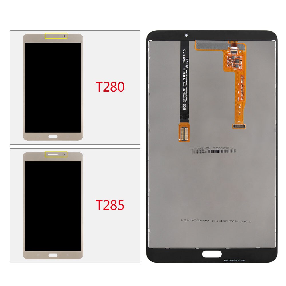 SM T280 LCD For Samsung Galaxy Tab A 7.0 SM-T280 LCD SM-T285 T285 Display Touch Screen Digitizer Assembly Matrix Parts 7"