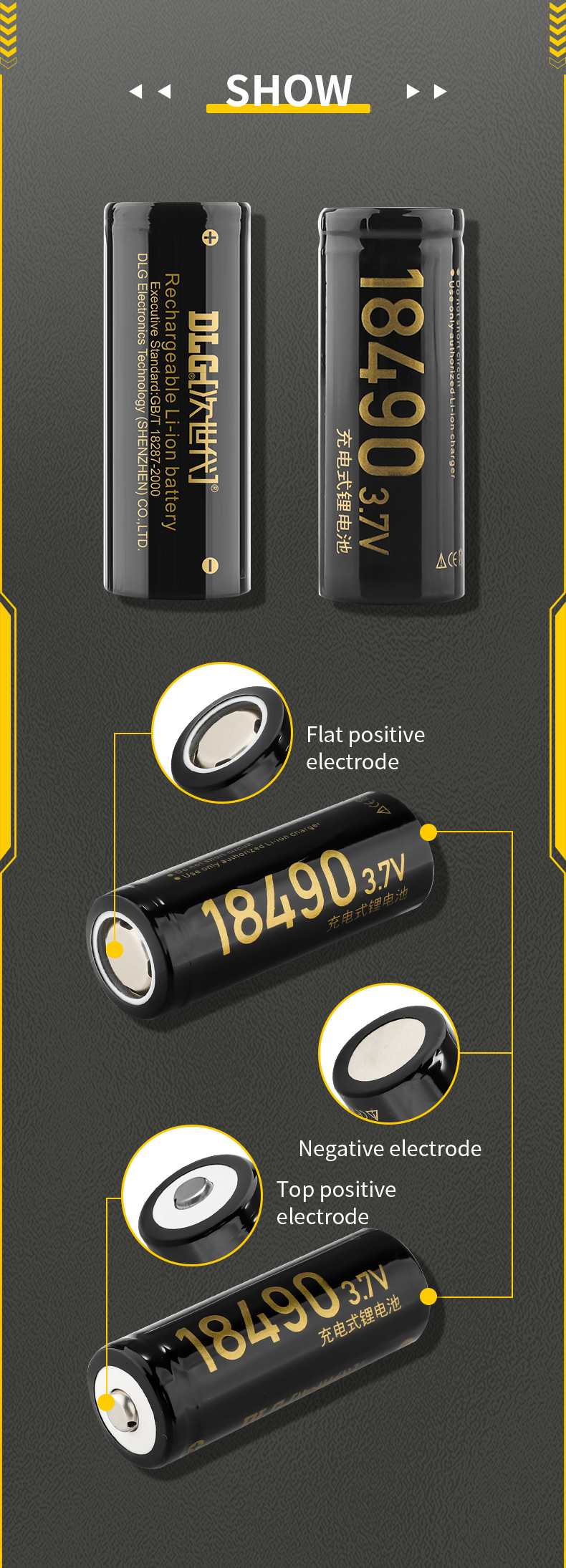 DLGpower 18500 18490 batería de litio 3,7 V 1400mAh batería recargable para juguetes linterna producto electrónico con níquel DIY