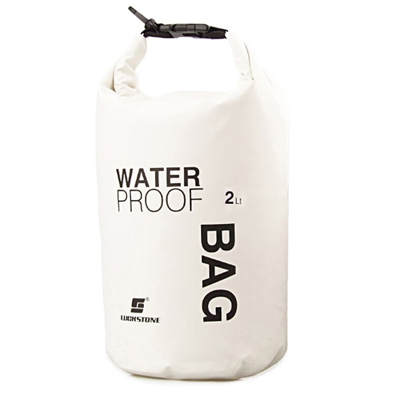 waterproof box 2L Camping hiking PVC waterbag waterproof bag Outdoor Traveling Ultralight Rafting Bag Camping Dry Bags: White Color