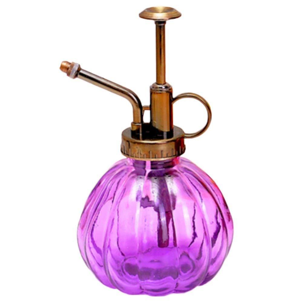 Vintage pompoenvormige glazen spuitfles, gieter voor bloemen, tuin, vetplanten, spuitfles, tuinieren, plantbenodigdheden: Paars