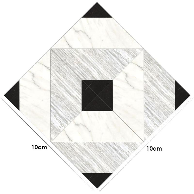 10 Uds. Suelo azulejo Diagonal pared pegatina Vintage patrón cocina cartel resistente al desgaste arte murales accesorios decorativos: N