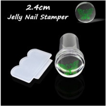 2.4Cm Pure Clear Jelly Silicone Nail Art Stamper Schraper Transparante Nail Stamp Stempelen Tool