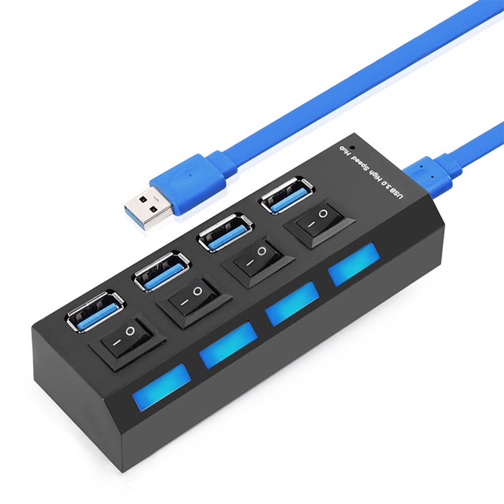4 bærer usb 3.0 hub splitter boks uk/oss/au/eu plugg 5 gbps superhastighet kompakt ekstern vekselstrømadapter til mobiltelefon datamaskin: Au støpsel