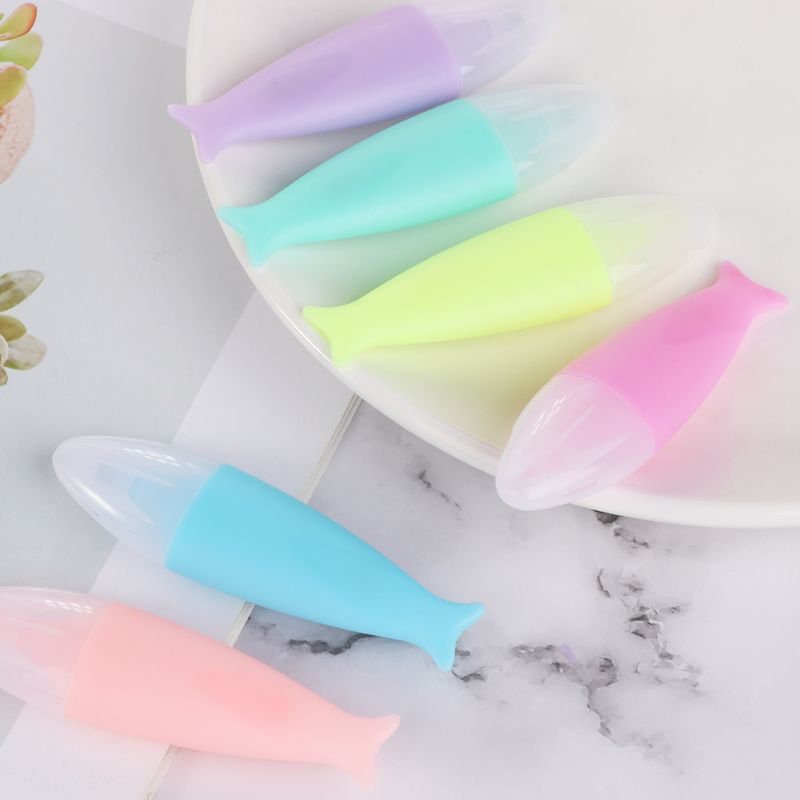 6 Pcs/Pack Mini Fish Sticks Fluorescent Pen Cartoon Cute Stationery