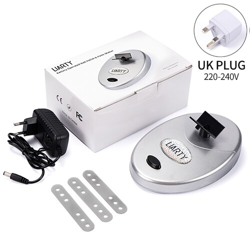 Liarty Strong Nail Polish Shaker Easy Varnish Bottle Shaking Machine Gel Anti Caking Shaking Machine For Liquid Bottle: Sliver UK plug