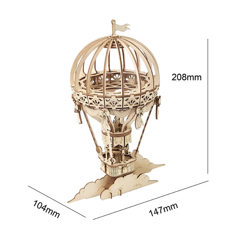 Children Kids 3D Puzzle Toy Model DIY Intellectual Educational Learning for Home NIN668: hot air balloon