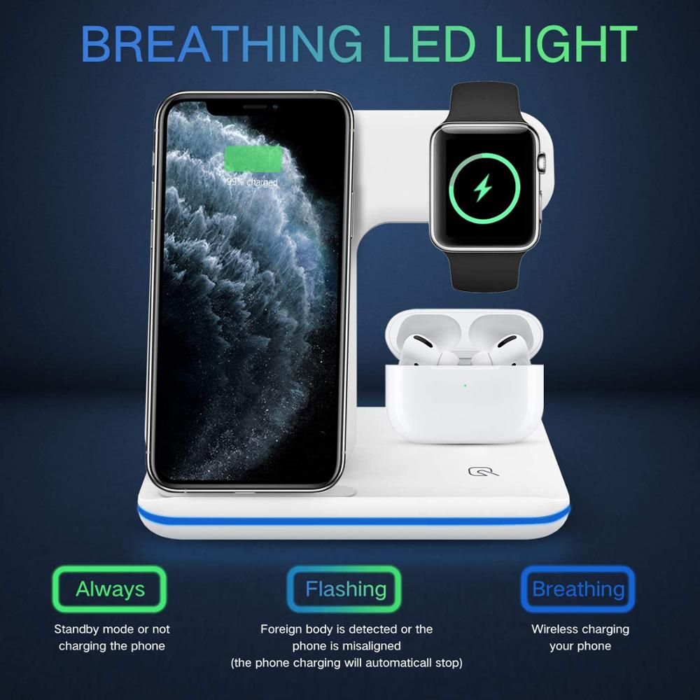 15W 3 in 1 Drahtlose Ladegerät Stehen für iPhone 13 12 11 XS XR X 8 Schnelle Ladung Dock Bahnhof Für Apfel Uhr 7 6 5 4 3 Airpods Profi