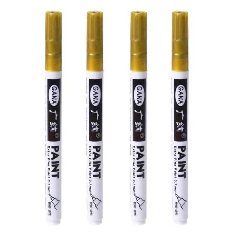 4 Pçs/set À Base de Óleo Branco Preto Marcadores de Tinta Permanente Canetas 0.7mm Extra Fino À Prova D' Água, para Pintura em Rocha, Madeira, Metal, Tela: Rosa