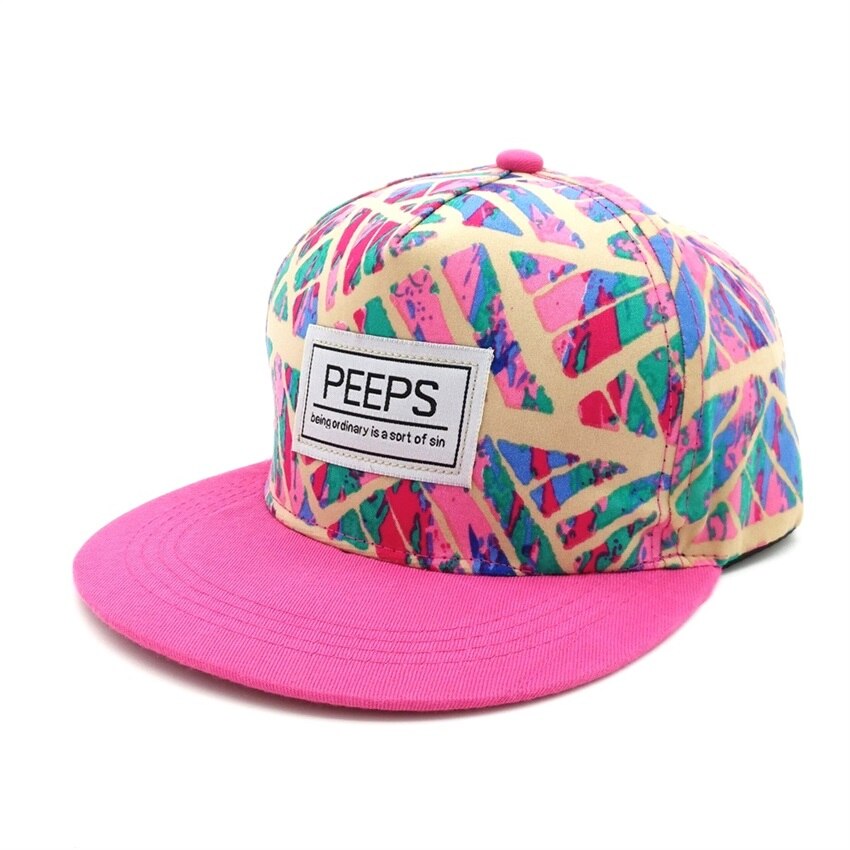 Minhui nueva PEEPS gorras de béisbol Snapback sombrero plano baile callejero gorros de hip hop para hombres y mujeres: Rose red 1