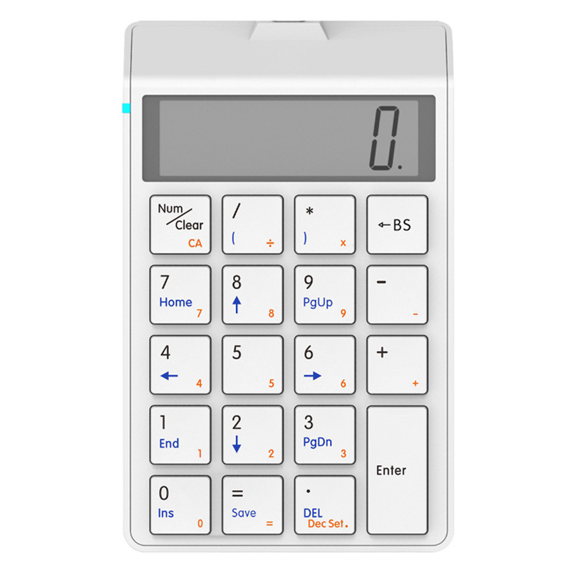 Chargeable Bluetooth Numeric Keypad and Calculator 2-in-1,Wireless Number Pad Keyboard with 12-Digit LCD Display for PC, Laptop