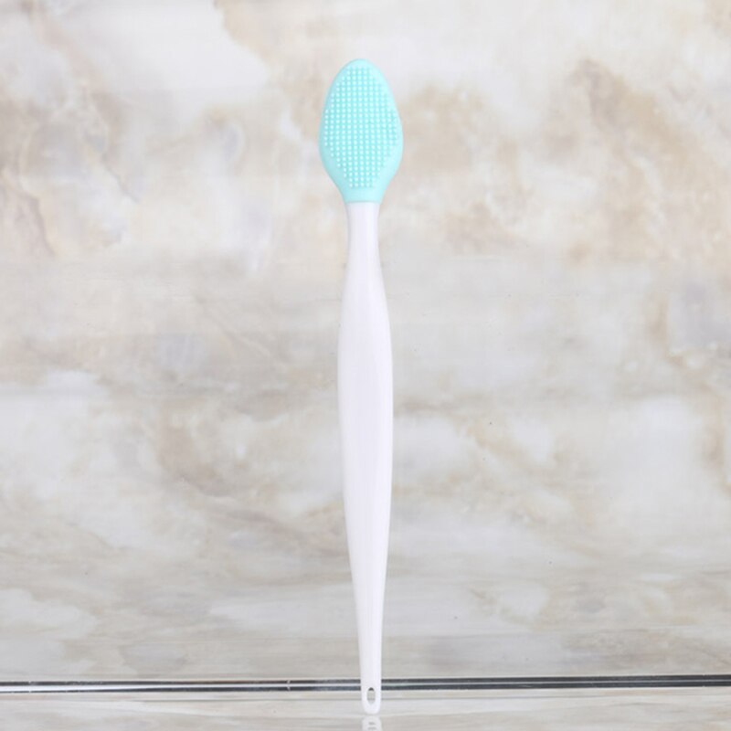 2 stk leppe- og neseskrubbebørste silikon eksfolierende leppebørste dobbeltsidig myk leppe nese peeling skrubbeverktøy: Grønn