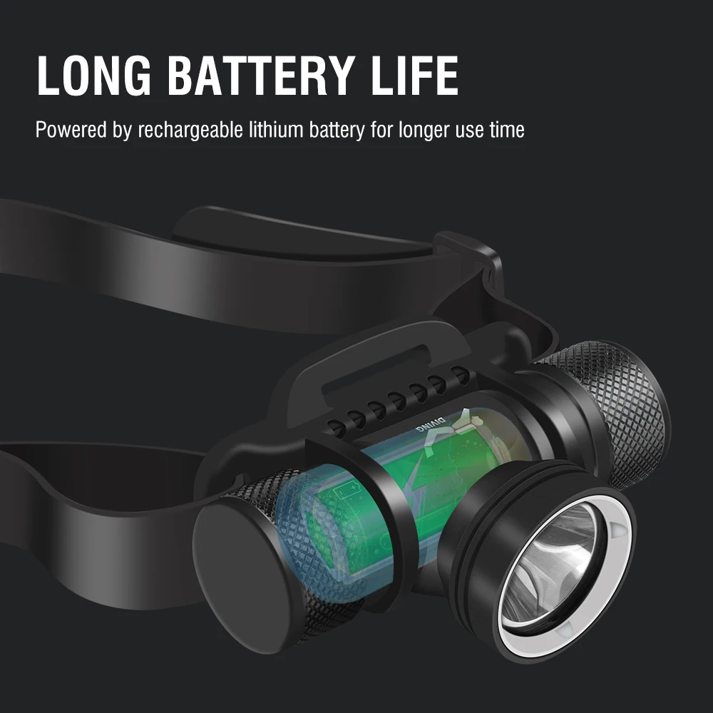 BORUiT HP900 buceo LED faro potente 800LM IPX8 impermeable faro bajo el agua 60M cabeza de buceo antorcha