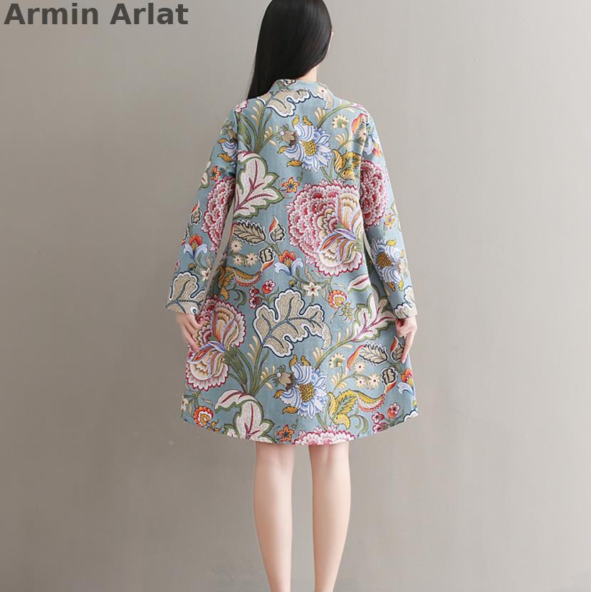 Kobiety chińska sukienka dojazdy Qipao orientalne Qi Pao Mujer Vestido kostium druku kwiat/kwiatowa, w stylu zwykły luźne kimono Cheongsam