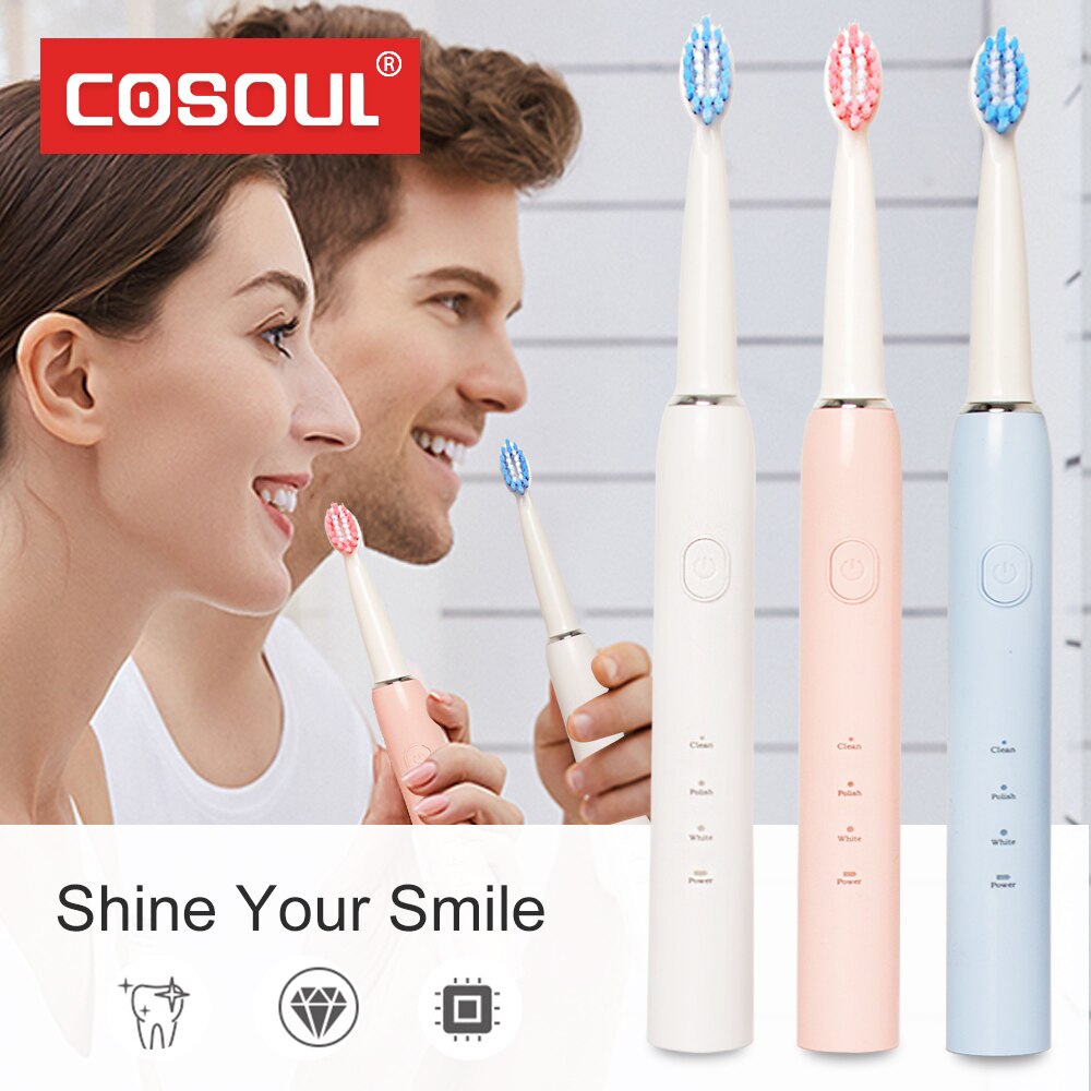 Brosse à dents électrique sonique, 3 Modes recommandés par le dentiste, nettoyage, blanchiment, soins, automatique, Rechargeable par USB, étanche