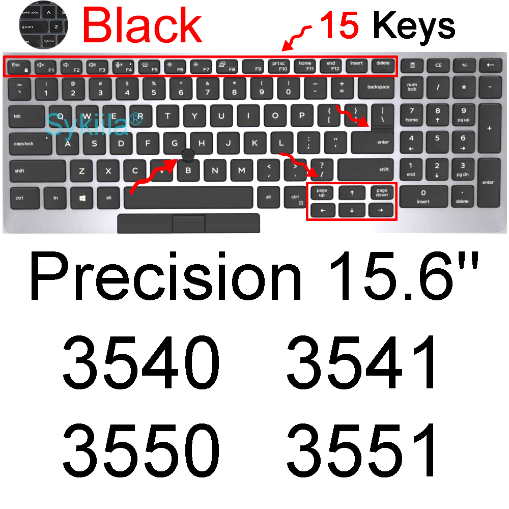 Keyboard Cover for Dell Precision 7550 7560 7750 7760 7720 7730 7740 Mobile Workstation 15.6 17.3 Silicone Protector Skin Case: WHITE