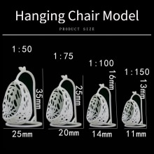 DIY Model Making ABS Hanging Chair Modeling Toys 1:150-1:50 Scale Cabin Chair Micro Landscape Crafts Doll House Park Decoration