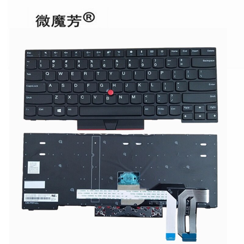 Backlit English keyboard for Lenovo Thinkpad E480 E485 L480 L380 T490 E490 E495 L490 T495 yoga L390 T480S P43S 01YP360 US