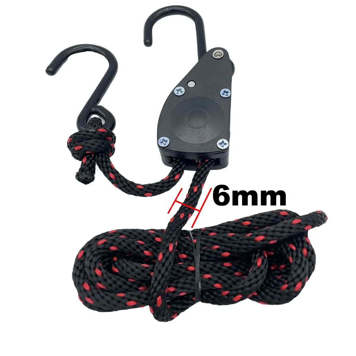 6mm 2/3/5m utomhuscampingtält fastspänningsrep kraftig spännare fästning vindrep spänne remskiva spärrhake markis repkrok